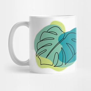 Colorblock Monstera Leaf - green Mug